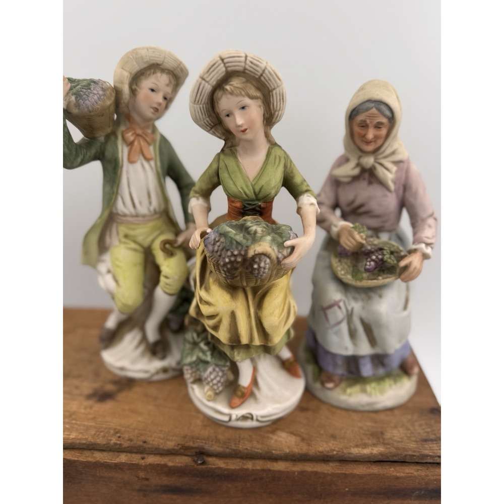 Figurines 3 Grape Vineyard Harvest Homco Home Interiors VTG 8.75" Tall Decor VTG